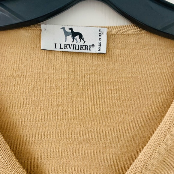 Men’s I Levrieri Merino Wool Lightweight V Neck Sweater SZ Large - Picture 4 of 7